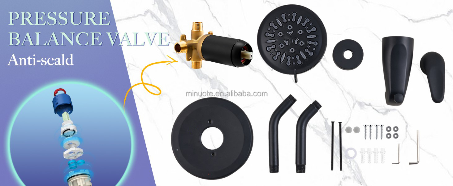 Wall Mounted Shower System High Pressure Shower Mixer Faucet Combo Rainfall Shower Set supplier