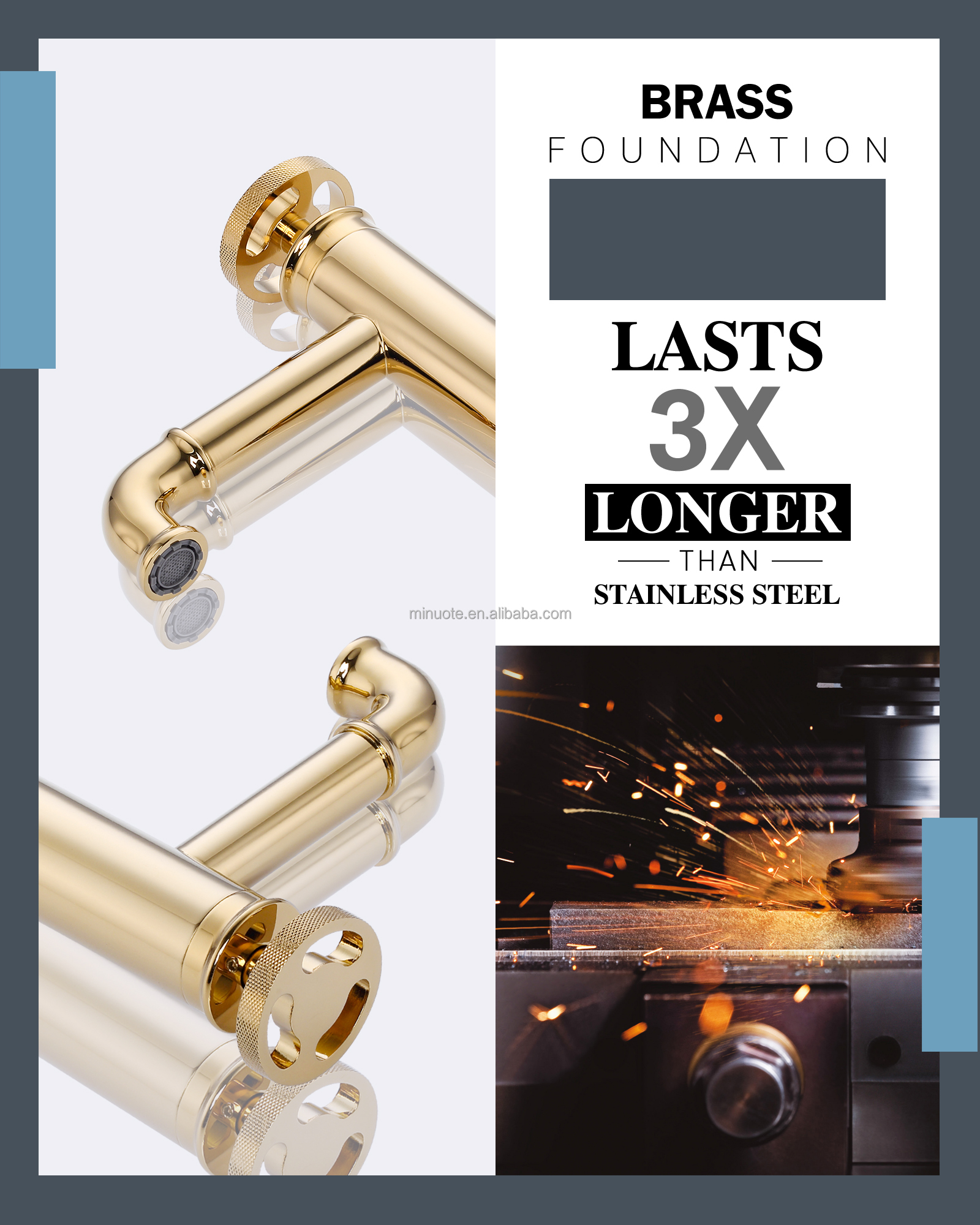 New design industrial style brass basin sink bathroom faucet details