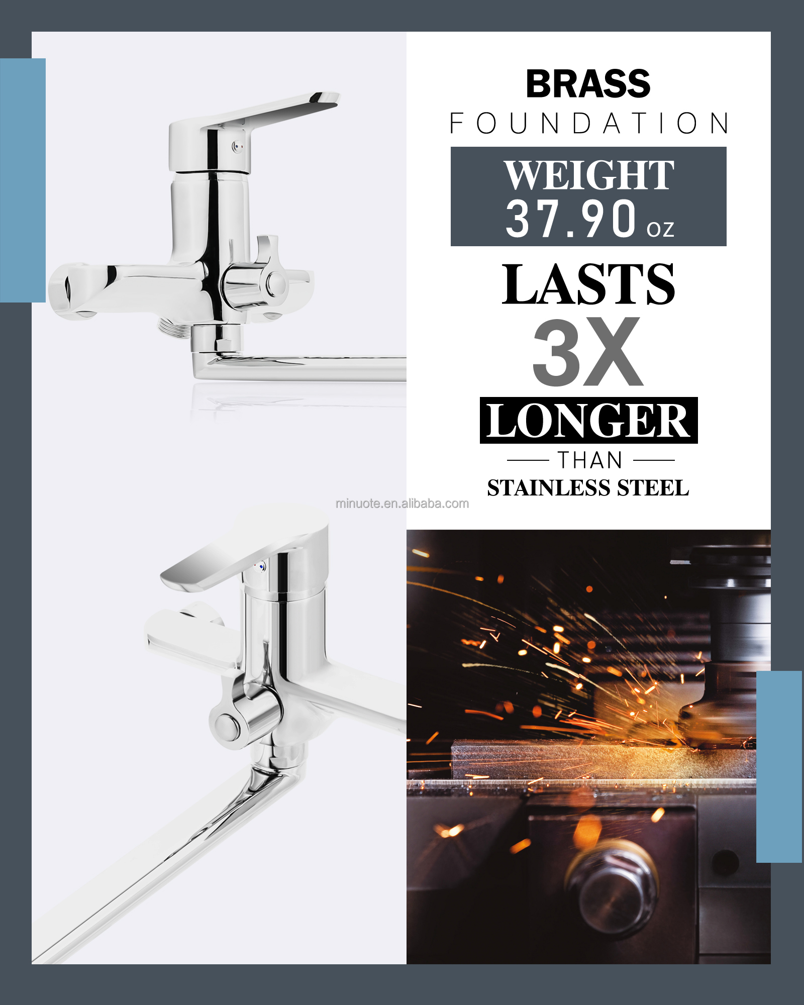 High quality ro faucet bath wall mounted  single handle bathroom faucet bath mixer brass shower taps factory