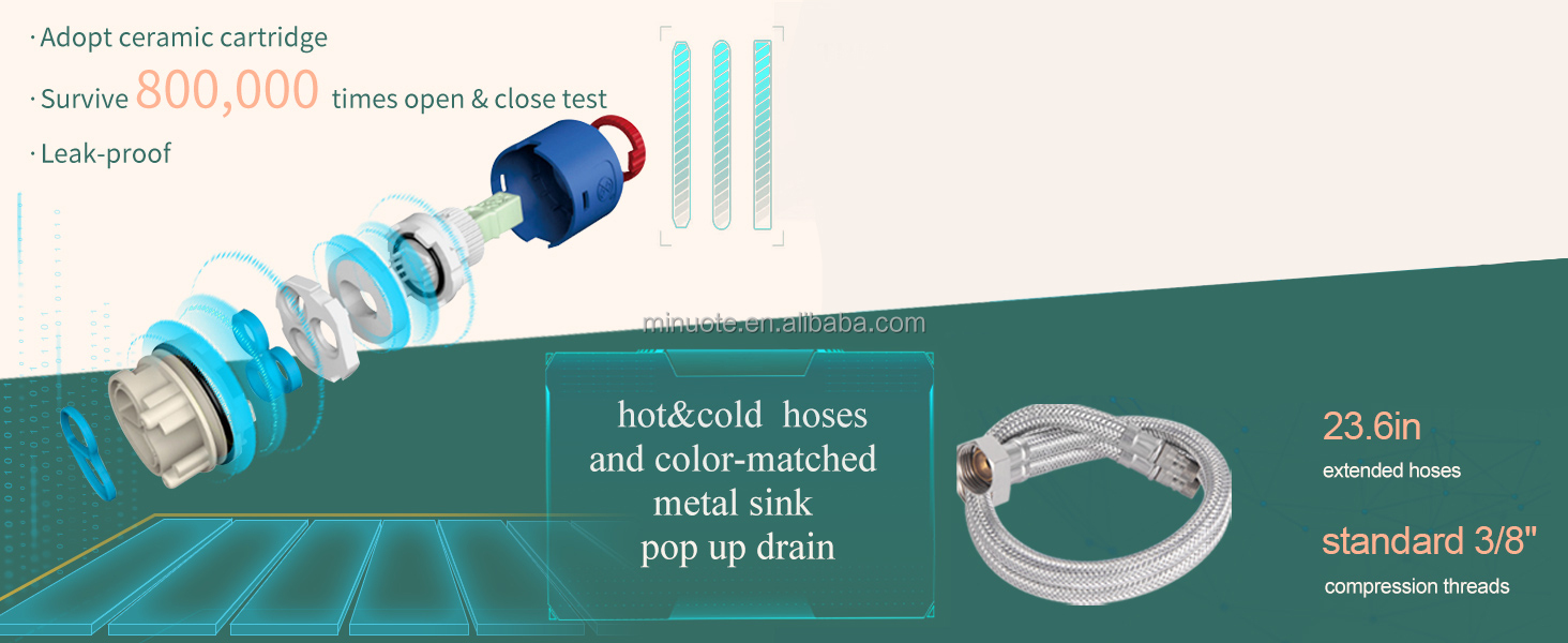 Single handle stainless steel brushed nickel bathroom square sink faucet manufacture