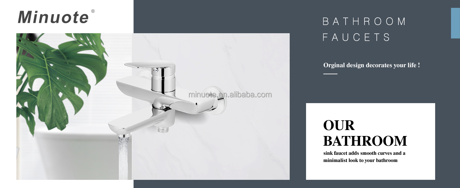 Bathroom rainfall faucet shower bath fittings wall mounted mixer tap hot cold water factory