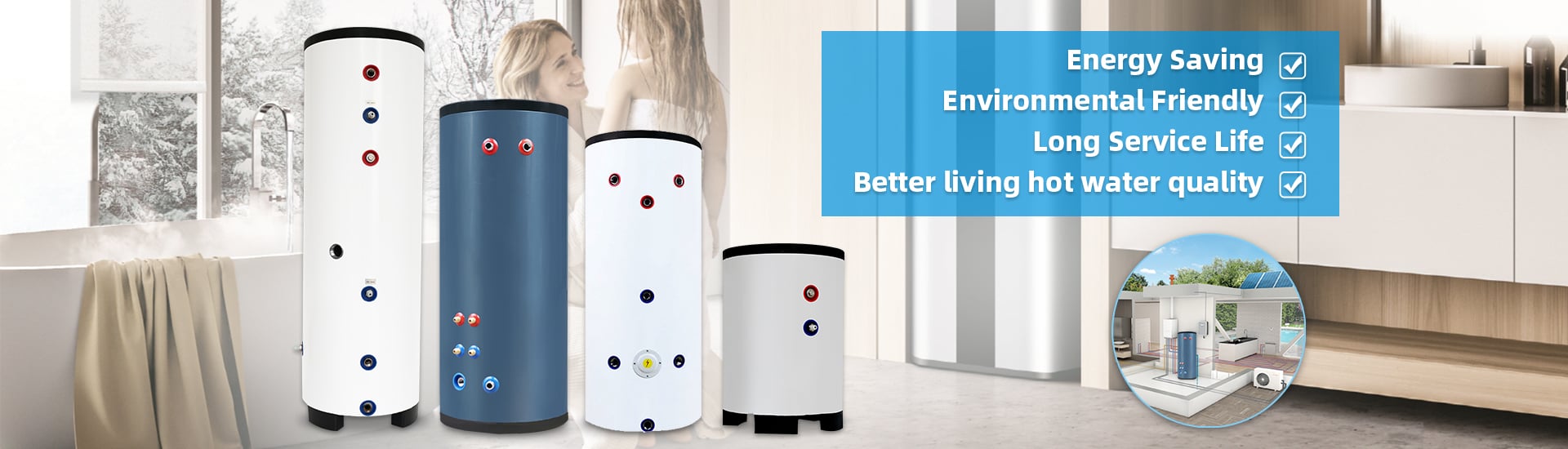 SST custom 100L 200L 300L 500L water heater hot water boiler domestic heat pump stainless steel storage water tank supplier