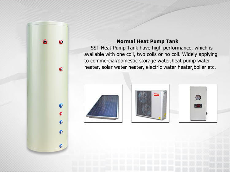 SST factory price water heater heat pump stainless steel solar pressure water tank 300l details