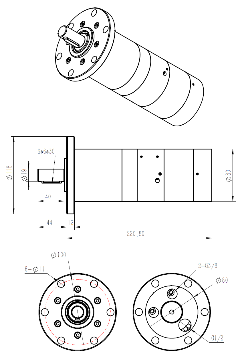 HXCV120AB-300-F100 Drawing