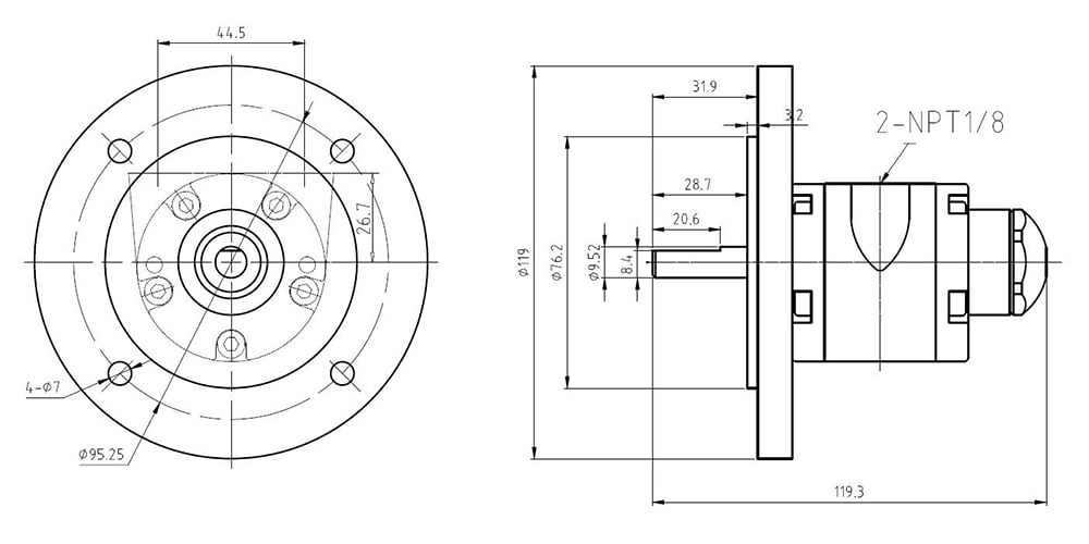 HX1AM-ARV-76 Drawing 0.33kW 10000RPM HX1AM-ARV-76 manufacture