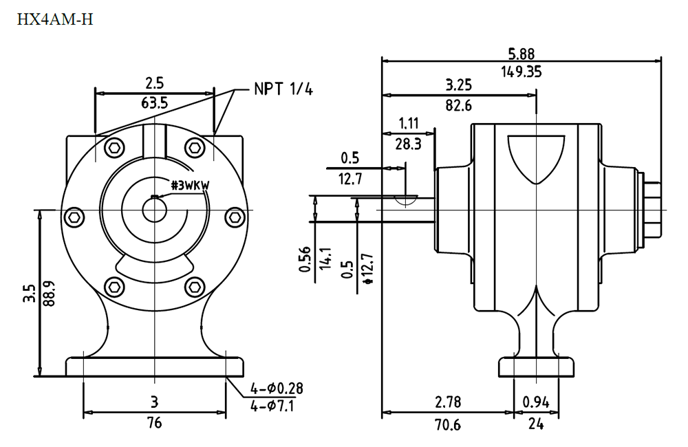 HX4AM-H Drawing 1.3kW 3000RPM HX4AM-H supplier