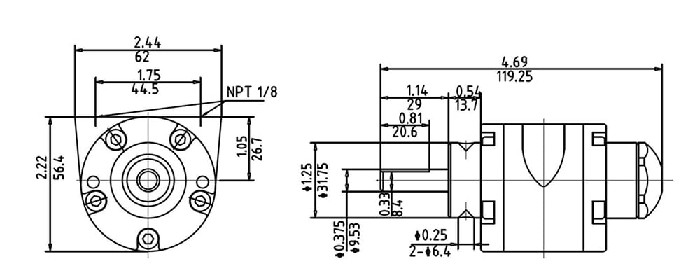 1UP-NCW-95 Drawing 0.33kW 6000RPM HX1UP-NCW-95 supplier