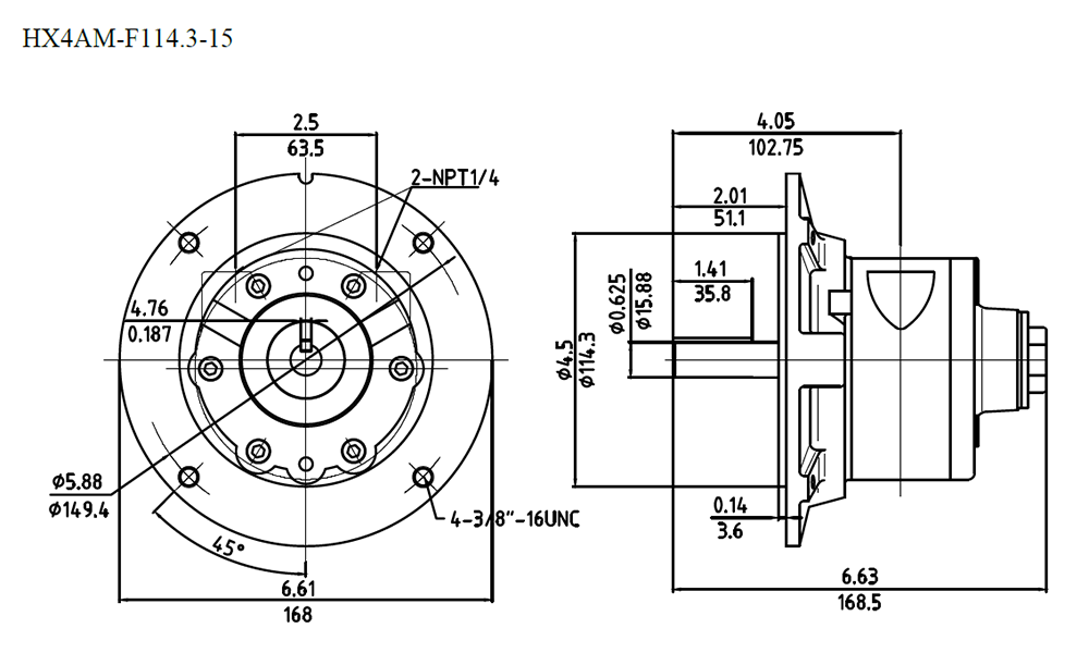 HX4AM-F114.3-15 Drawing