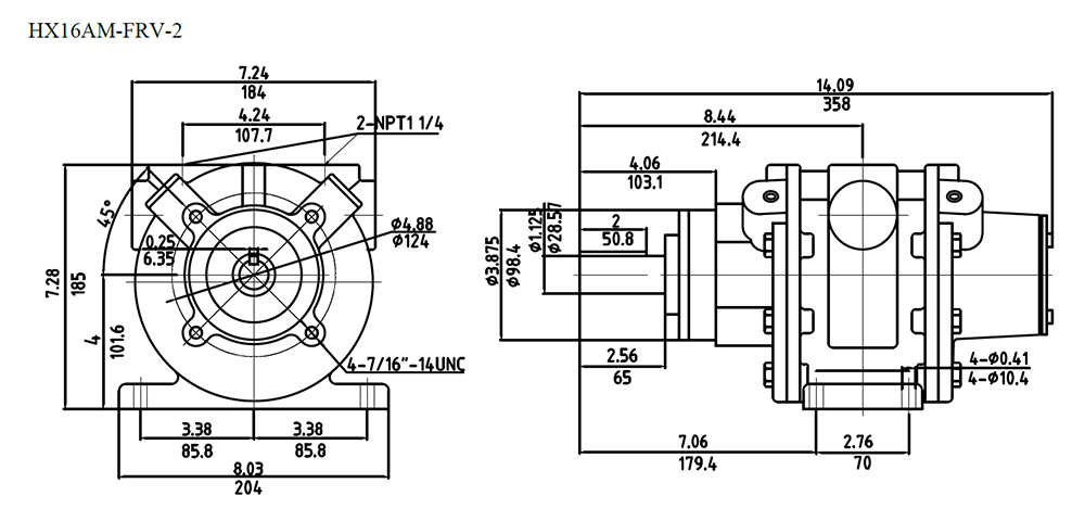 HX16AM-FRV-2 Drawing 7kW 2000RPM HX16AM-FRV-2 supplier