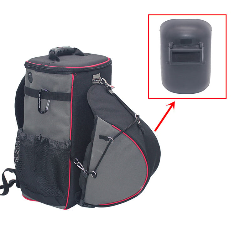 Large Capacity Work Gear Pack Technician Tool Bag Backpack Oxford Welder Tool Organizer with Helmet Catch details
