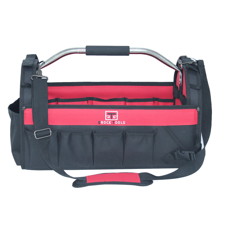 Custom Garden Open Tool Bag Steel Pipe Handle tool bag Portable Tool Kit Set bag With Steel Sponge Handle manufacture