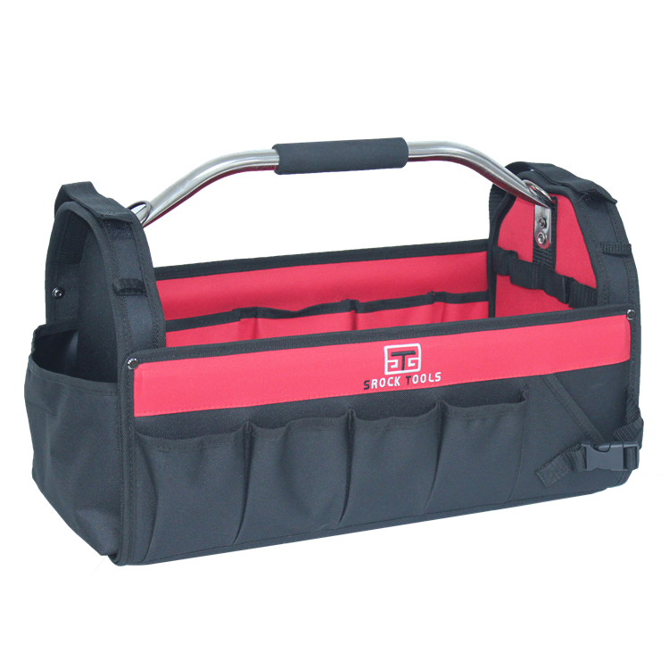 Custom Garden Open Tool Bag Steel Pipe Handle tool bag Portable Tool Kit Set bag With Steel Sponge Handle supplier