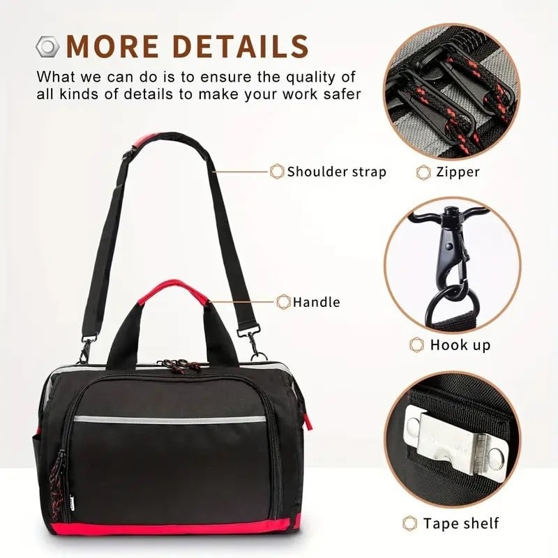 product single shoulder crossbody waterproof hardware tool box installation master electrician tool bag with labor protection features-4