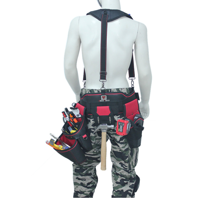 Polyester Heavy duty waist tool belt bag Detachable Waist Tool Pouch Belt With Suspender details
