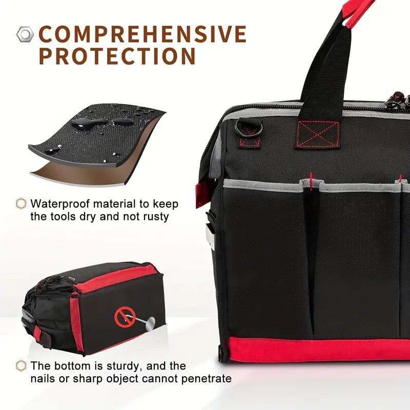 product single shoulder crossbody waterproof hardware tool box installation master electrician tool bag with labor protection features-6