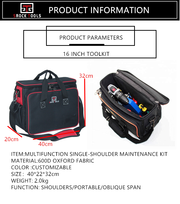 product factory directly price durable large electrician good quality networking electrician toolkit tool bag884-1