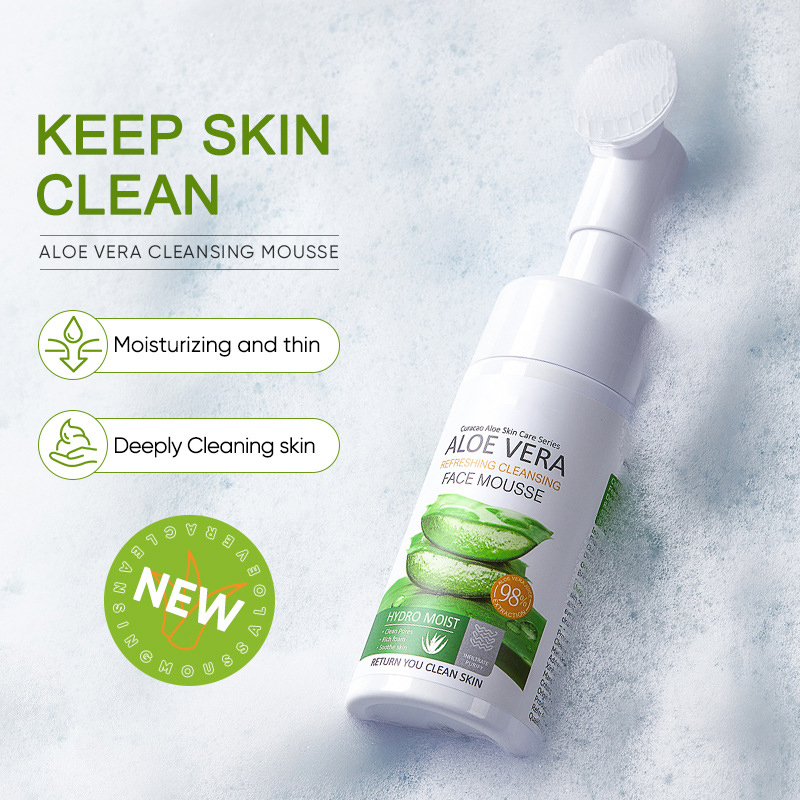 Aloe Vera Refreshing Cleansing Mousse Deep Cleansing Dirt Refreshing And Non-Tightening Facial Cleanser