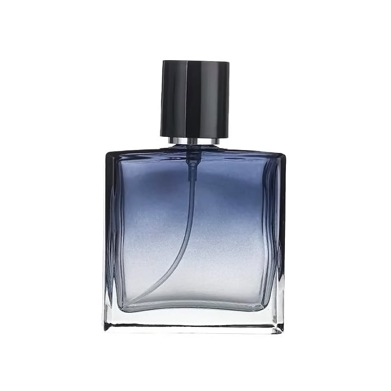 Square Blue Colored Empty Glass Perfume Bottles HY-190