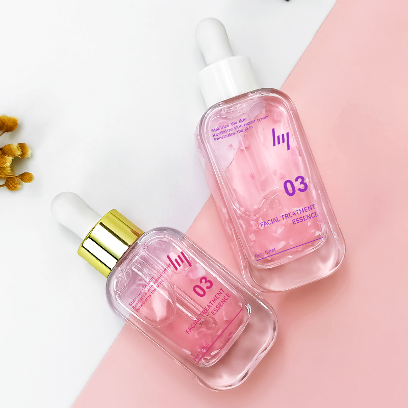 Luxury transparent Essence glass Bottle Cosmetic Packaging HY-1854