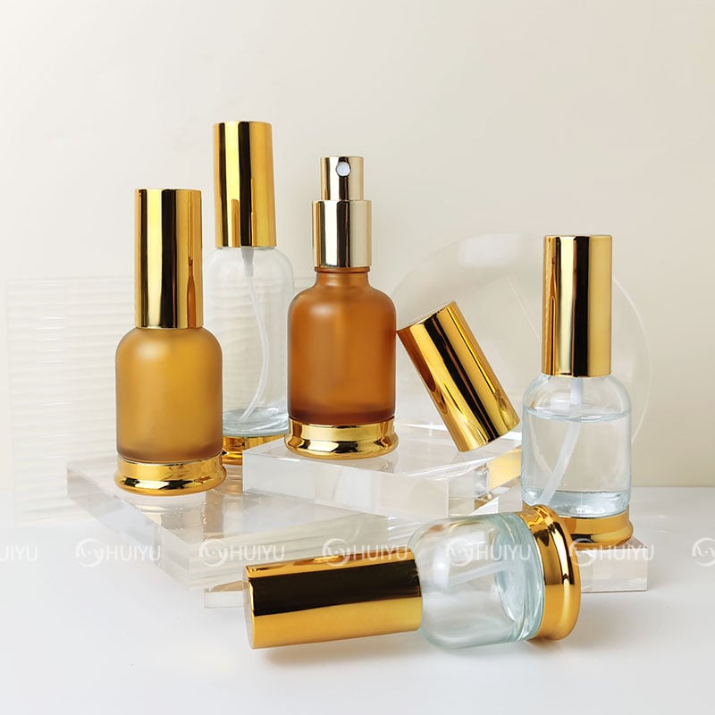 Cosmetic Spray Bottle Serum Essential Hair Oil Pump Glass Bottle HY-1849