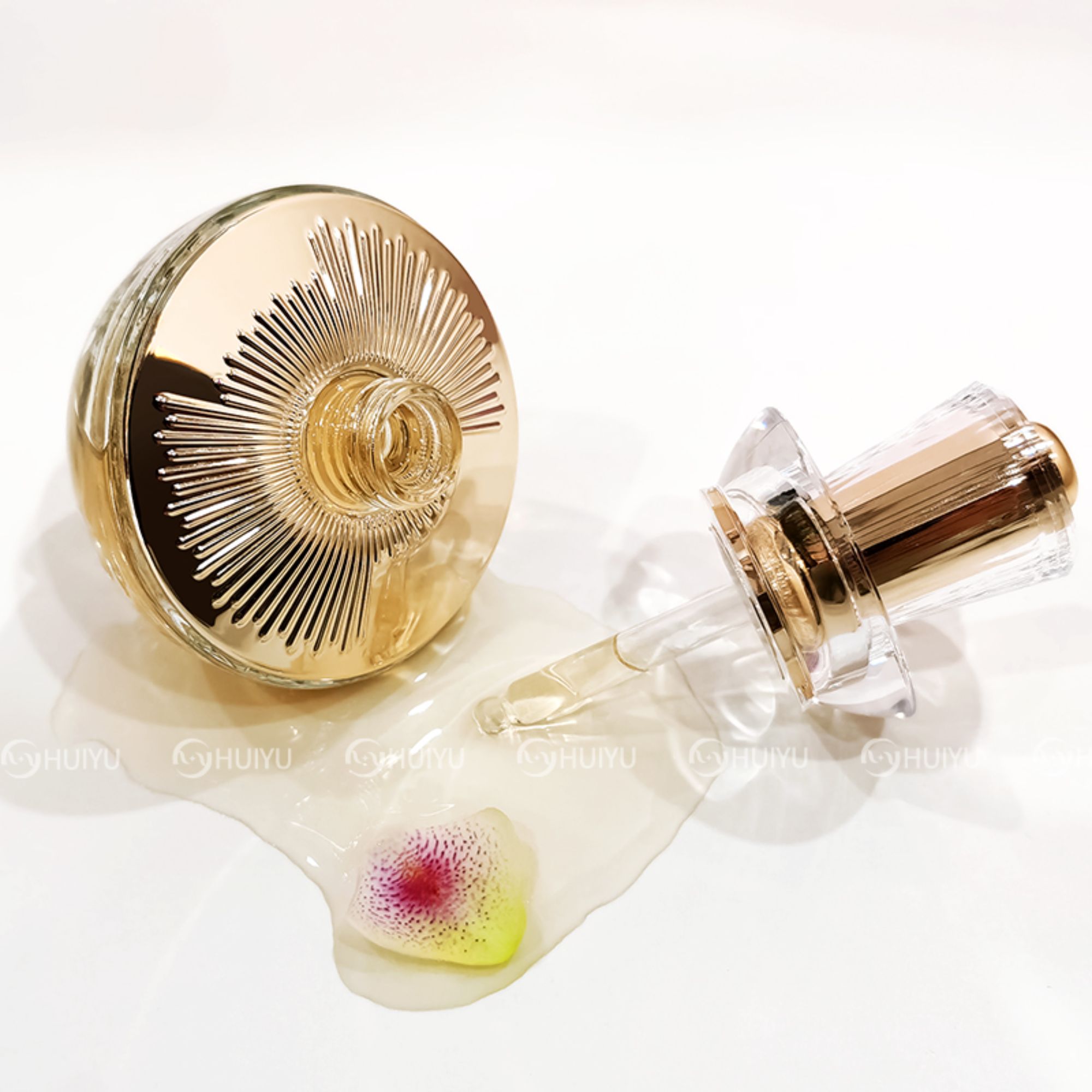 Classic transparent dropper essential oil bottle with retro luxury HY-1842