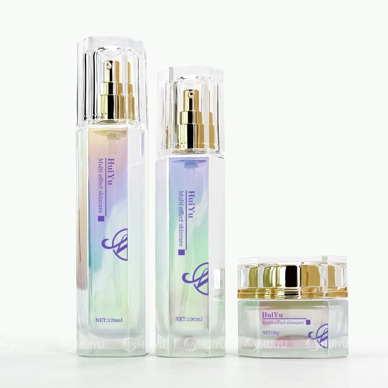 Gradient Acrylic/glass bottle toner skincare jar set HY-2400