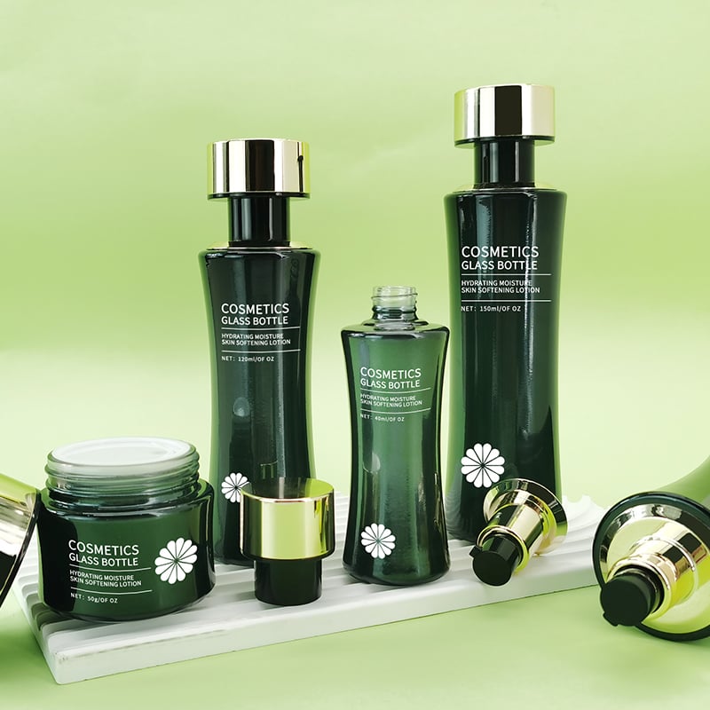 Full cover pressing lotion glass bottle with unique shape thorns on the bottle body HY-2406