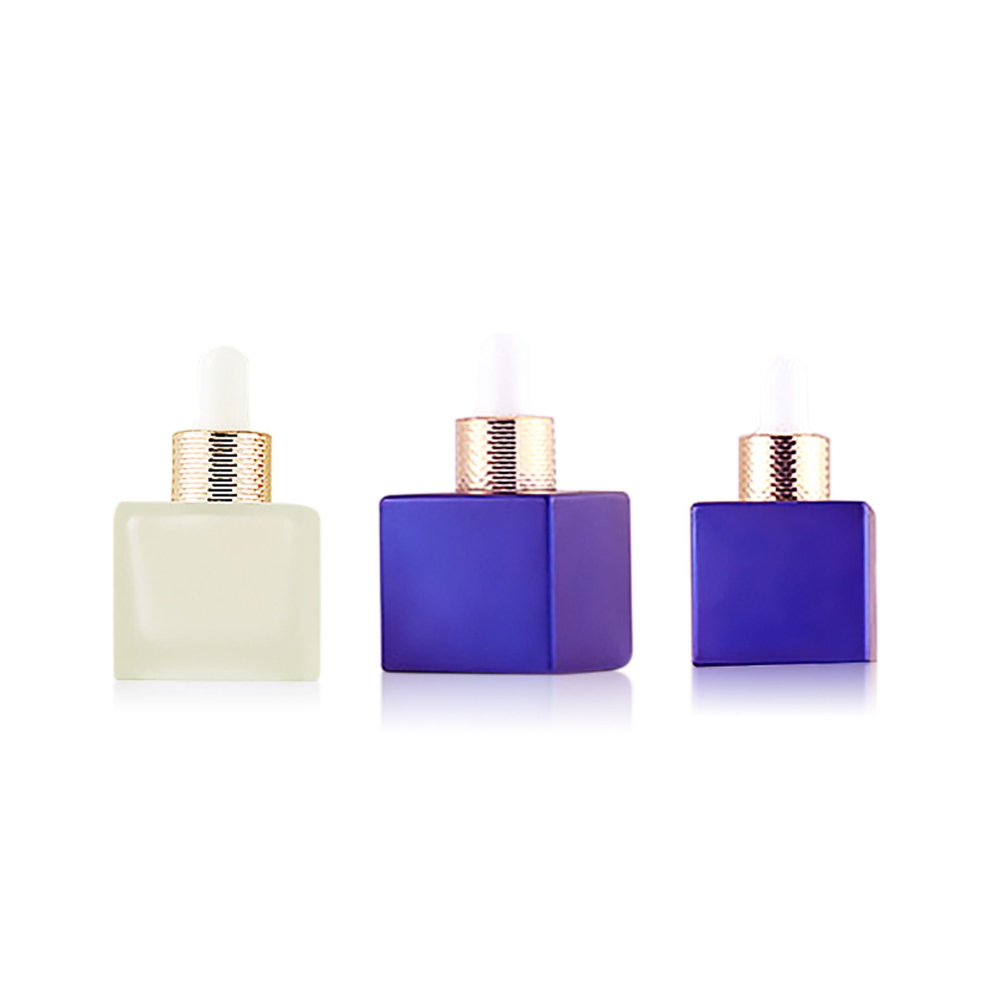 Mini square 30ml glass essence dropper cosmetic packaging HY-70610