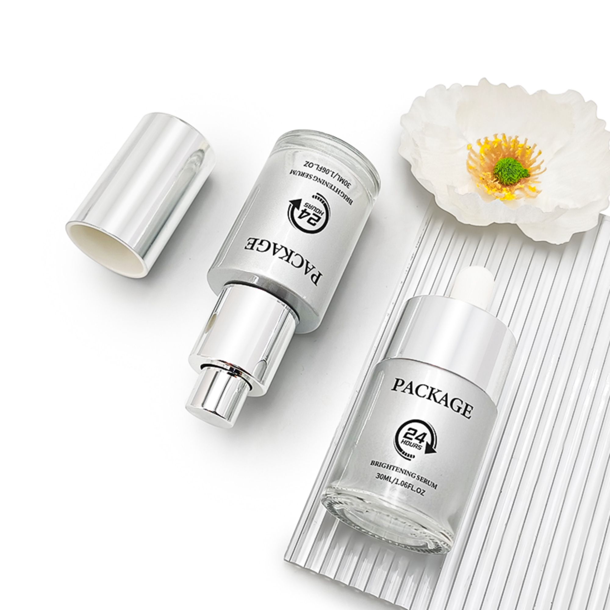 Luxury Glass Bottle 30Ml 20Ml Plating Glass Cosmetic Containers HY-1838