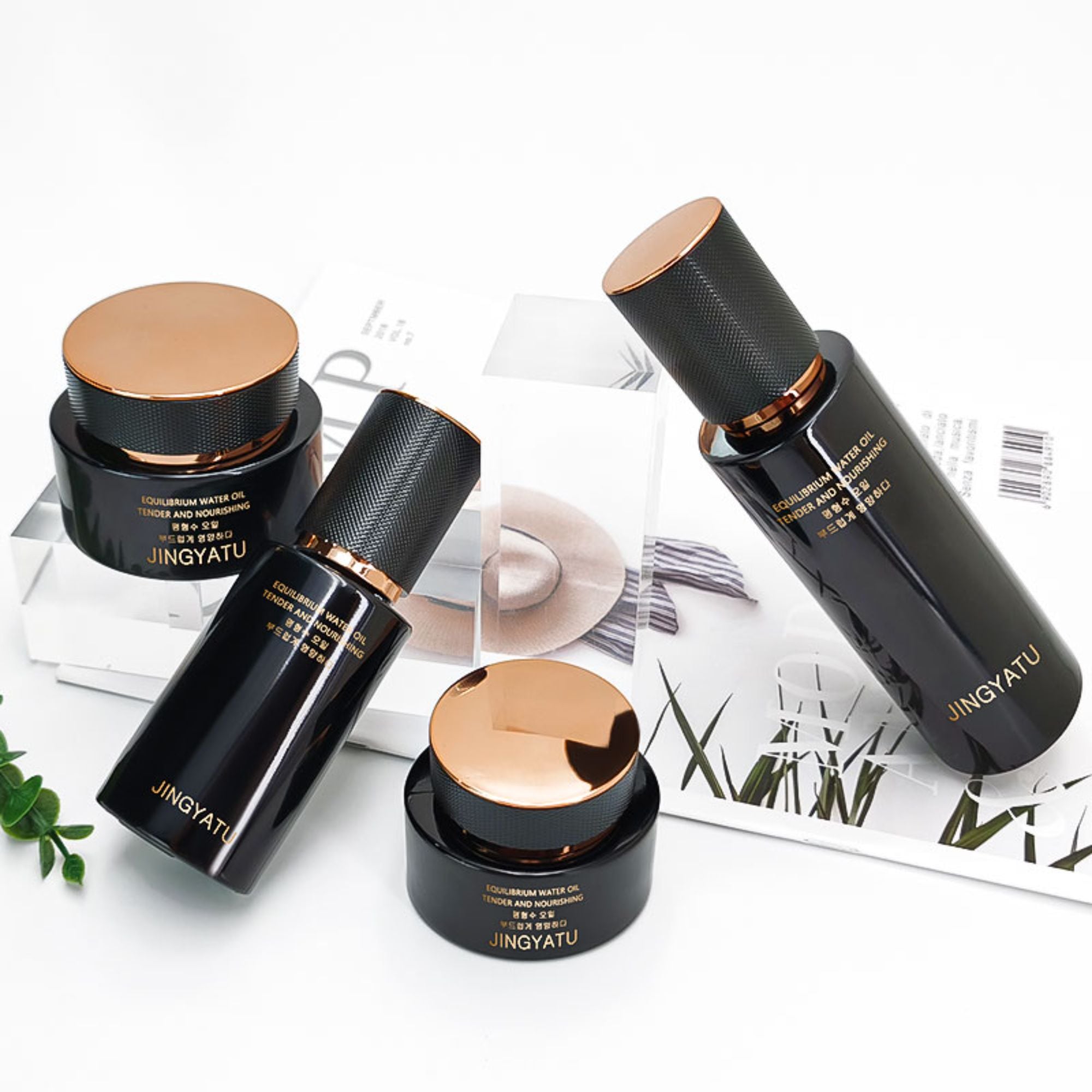 Væskefyldning flaske creme beholder sort set HY-2410