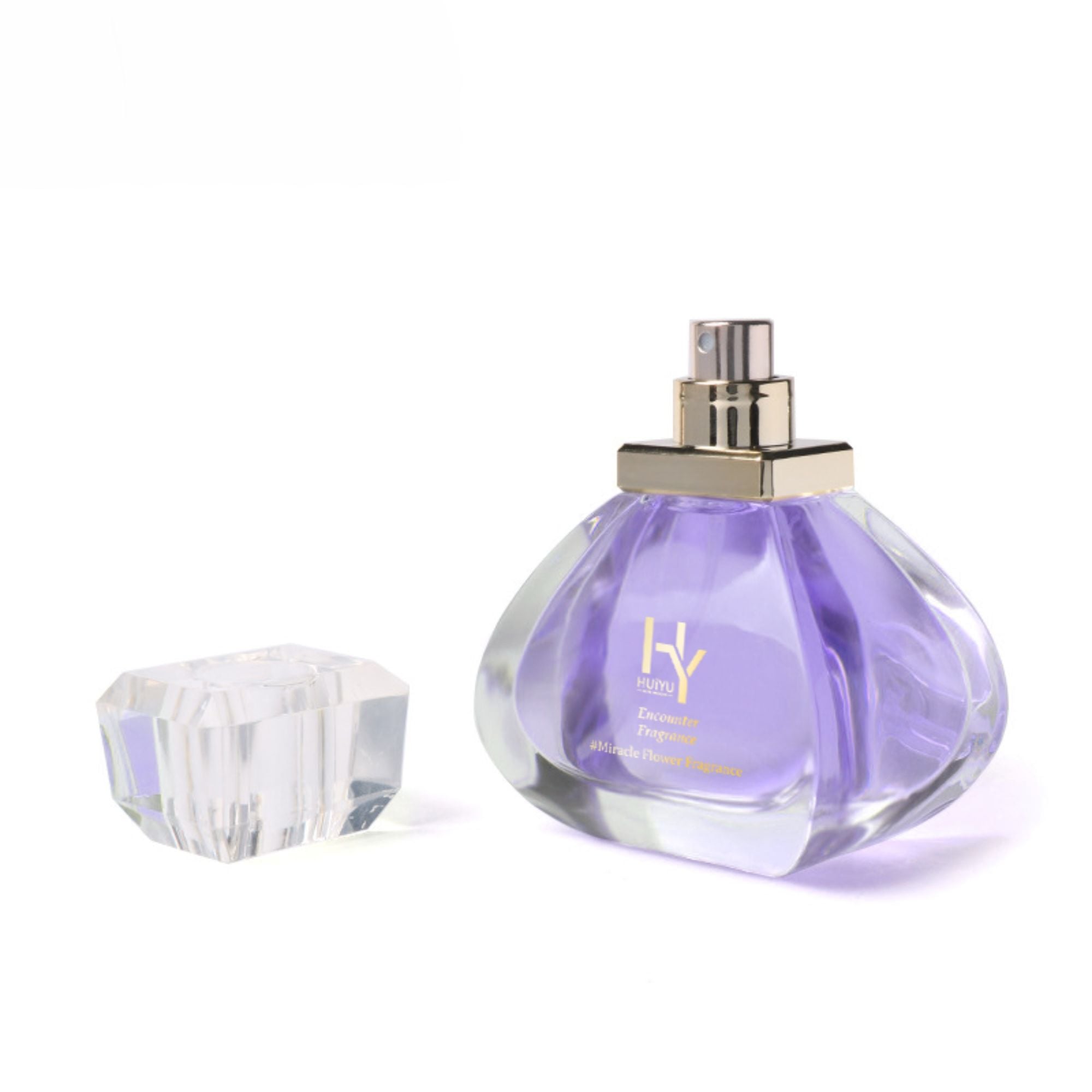 New Design Elegant Unique Glass Bottle Custom Logo Cosmetic Perfume Bottles HY-226