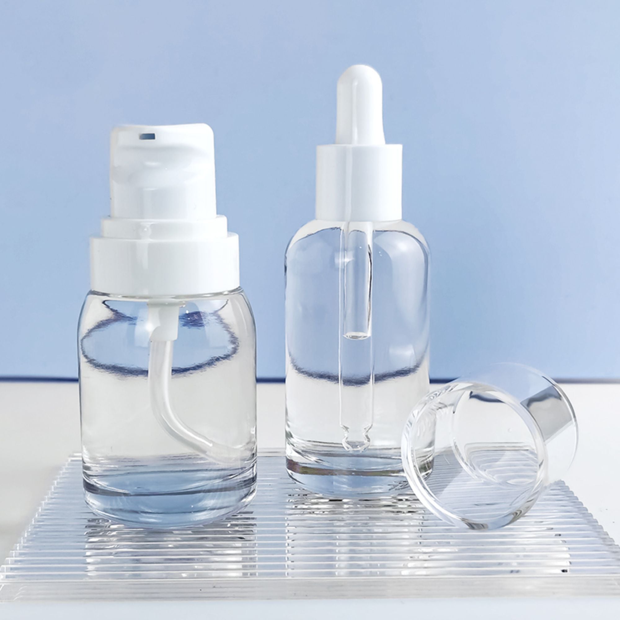 Luxusleere klare Glasflasche für Kosmetikverpackung HY-2430