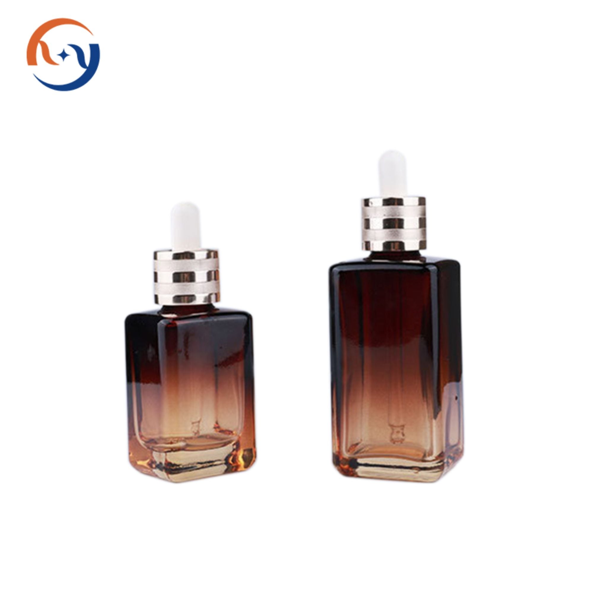 30ml 50ml Rectangular Amber Brown Glass Dropper Bottle For Essential Oil HY-466