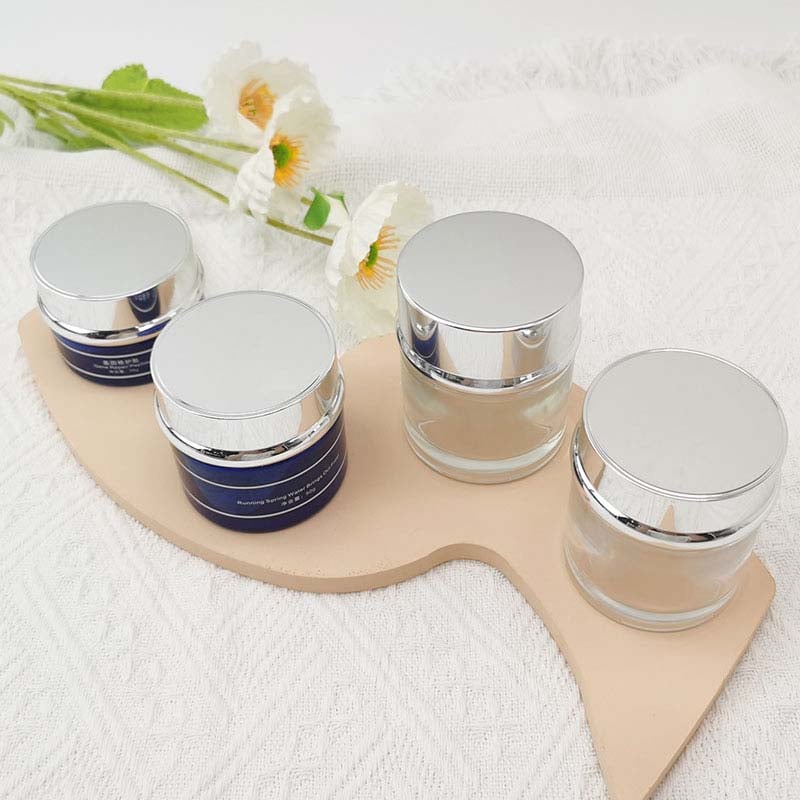 Oval Cosmetic Jar Glass container With spoon HY-1835