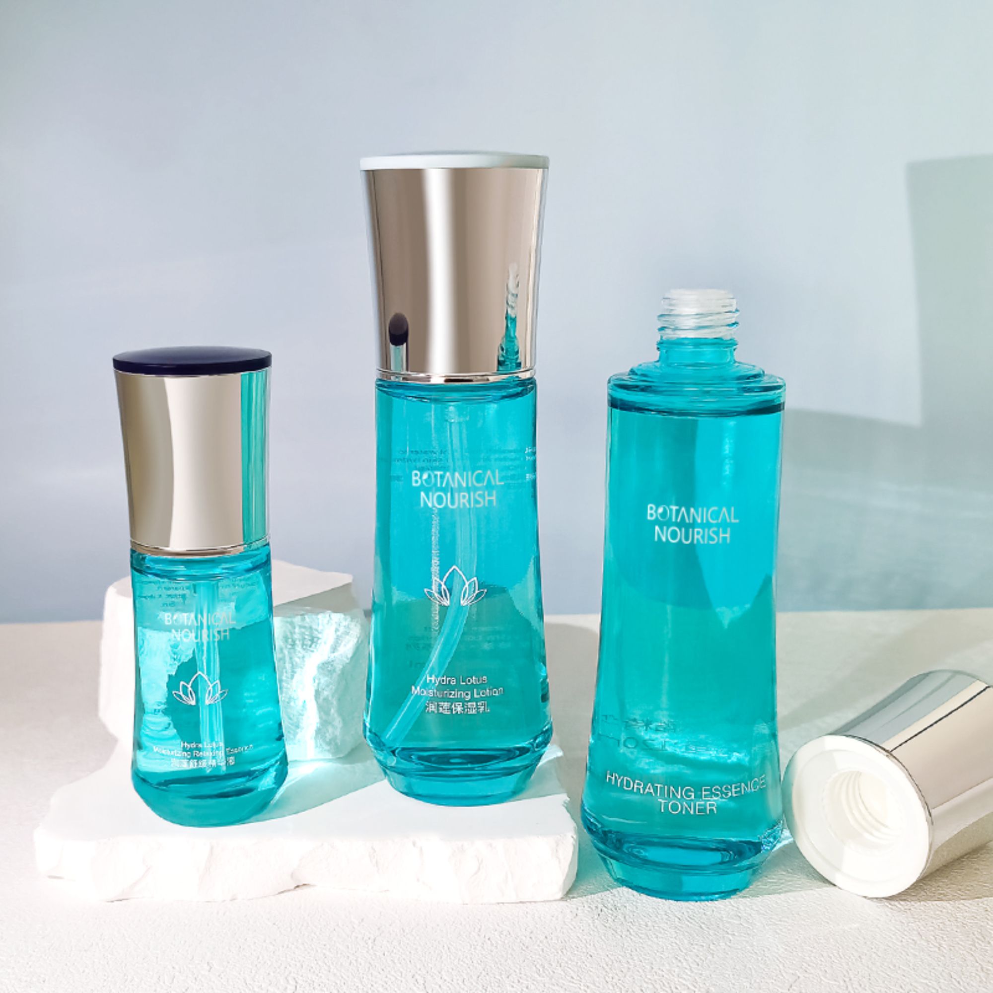 Popularan svježi plavi skincare stakleni spremnik HY-2303