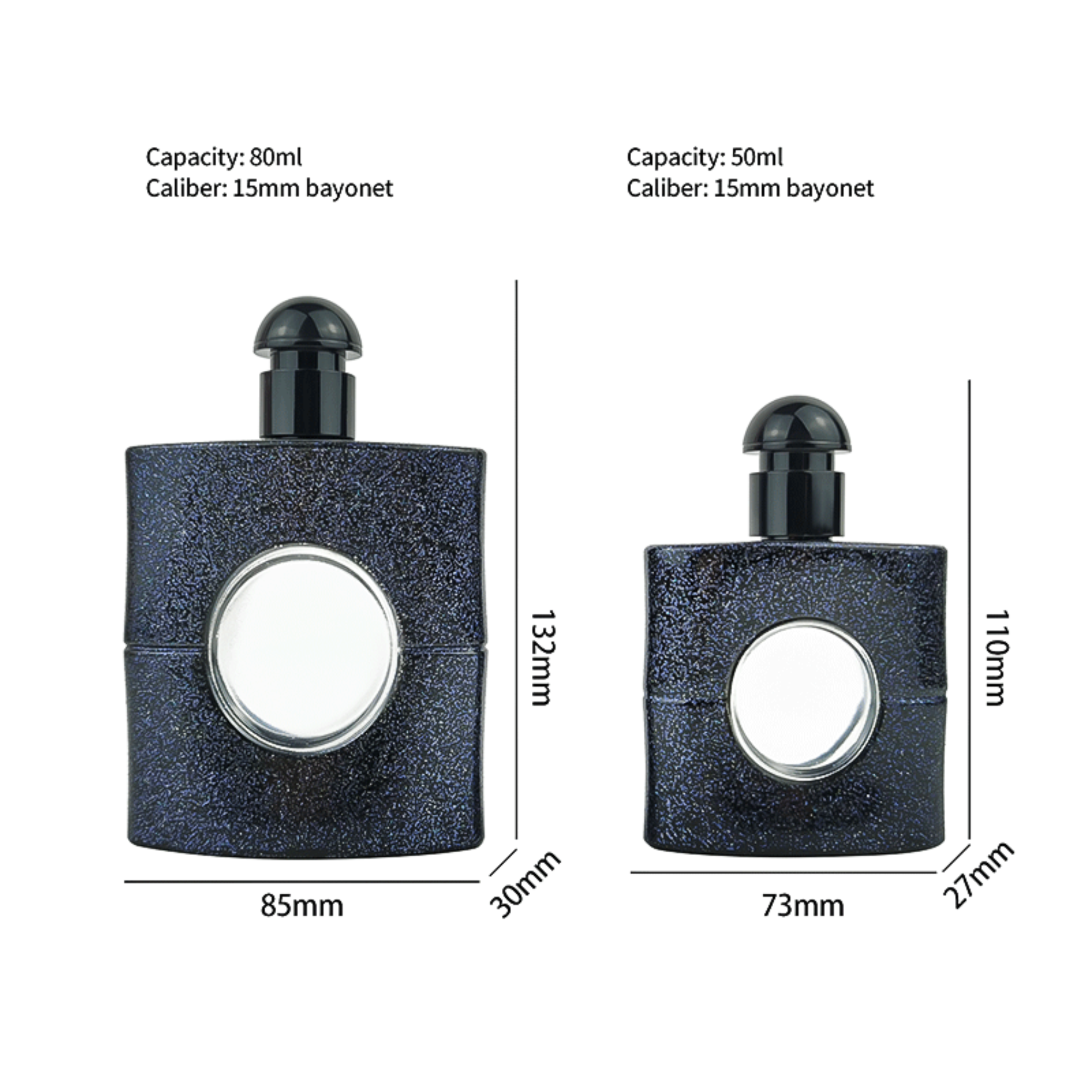Elegant Glass Perfume Bottle Cosmetic Empty Square Bottles HY-P311