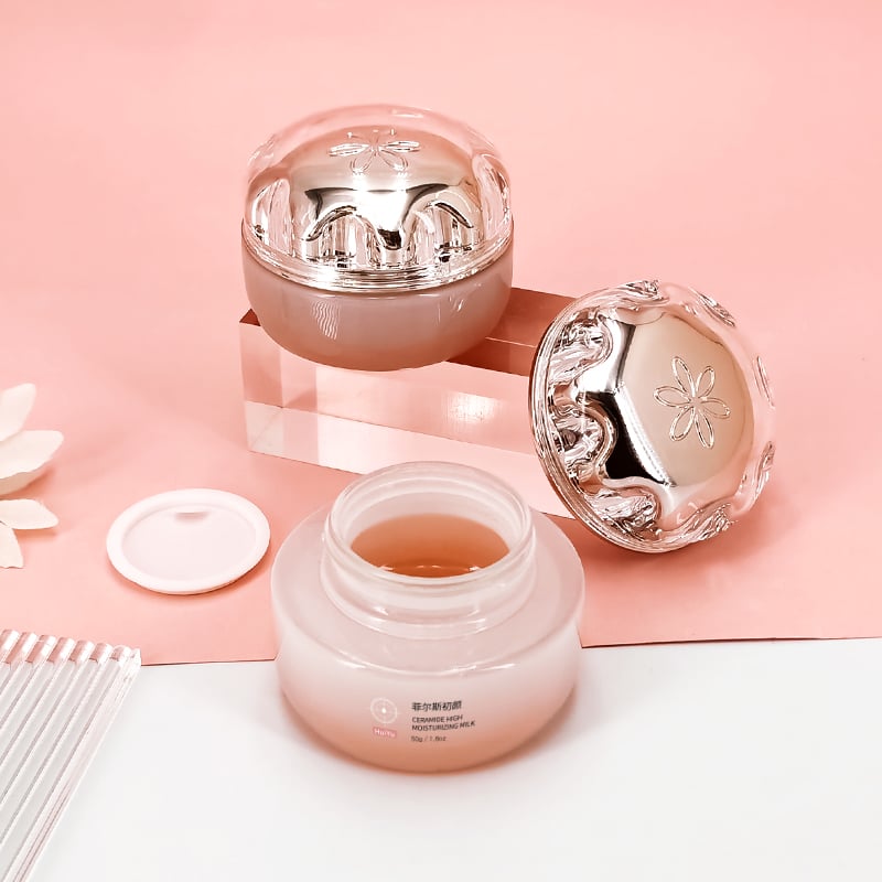 Pink flower skincare set with gradient glass bottle HY-2421