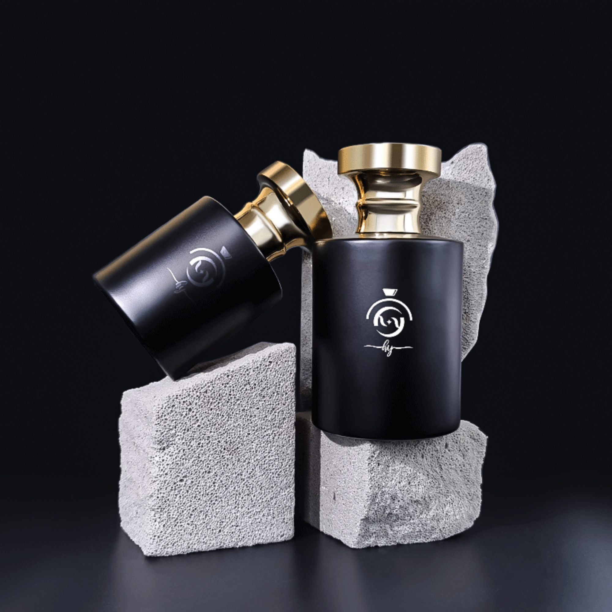 Black Fragrance Parfum Spray Bottle Classic square cap HY-P310