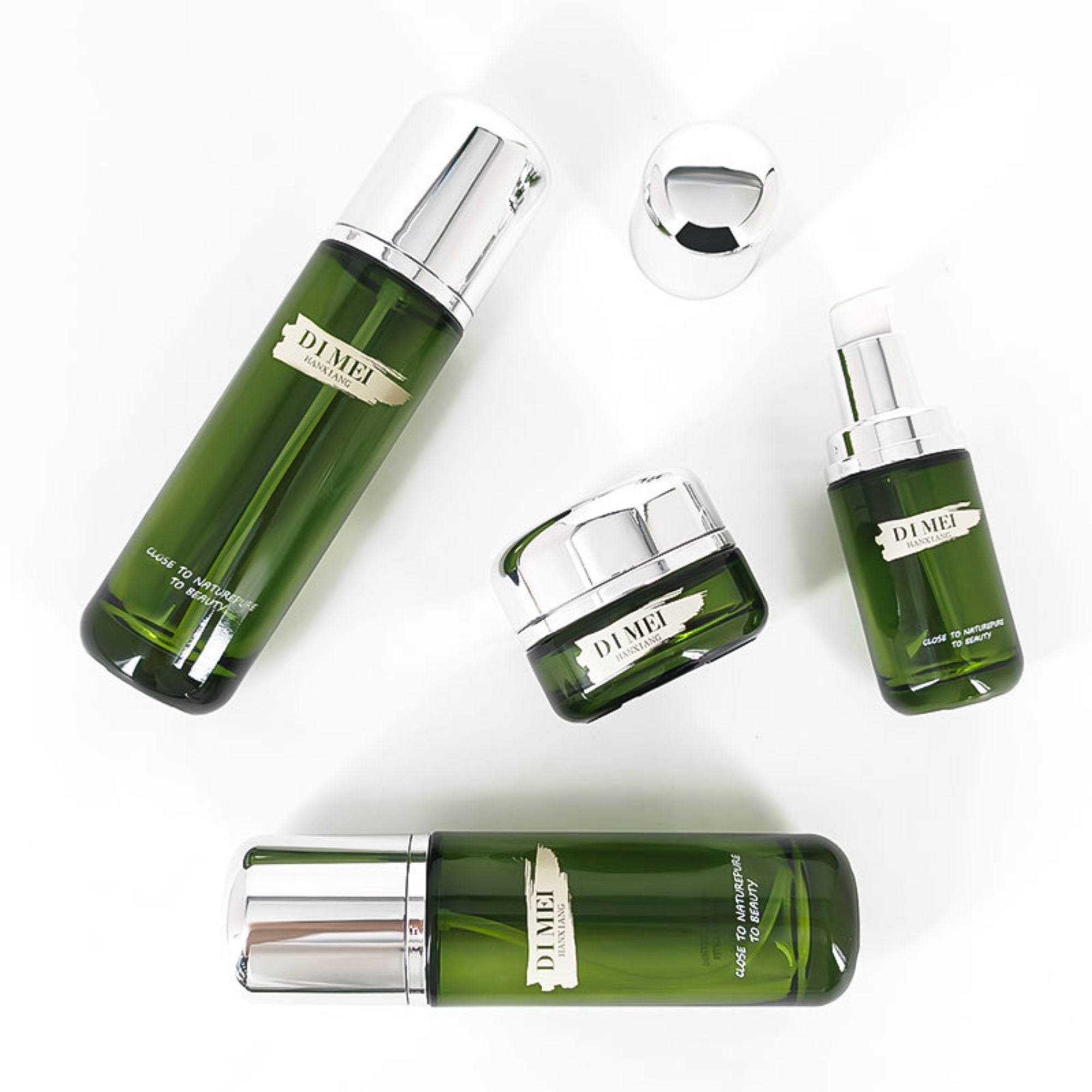 Custom Round capsule style lotion Skincare packaging set HY-2335