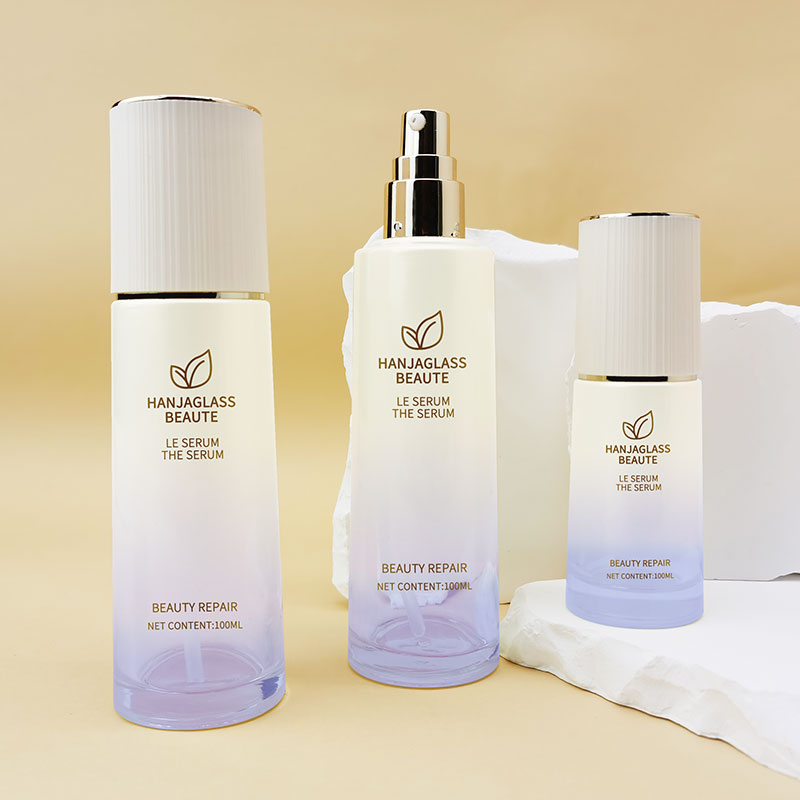lotion pump glass bottle skincare packaging set HY-2398