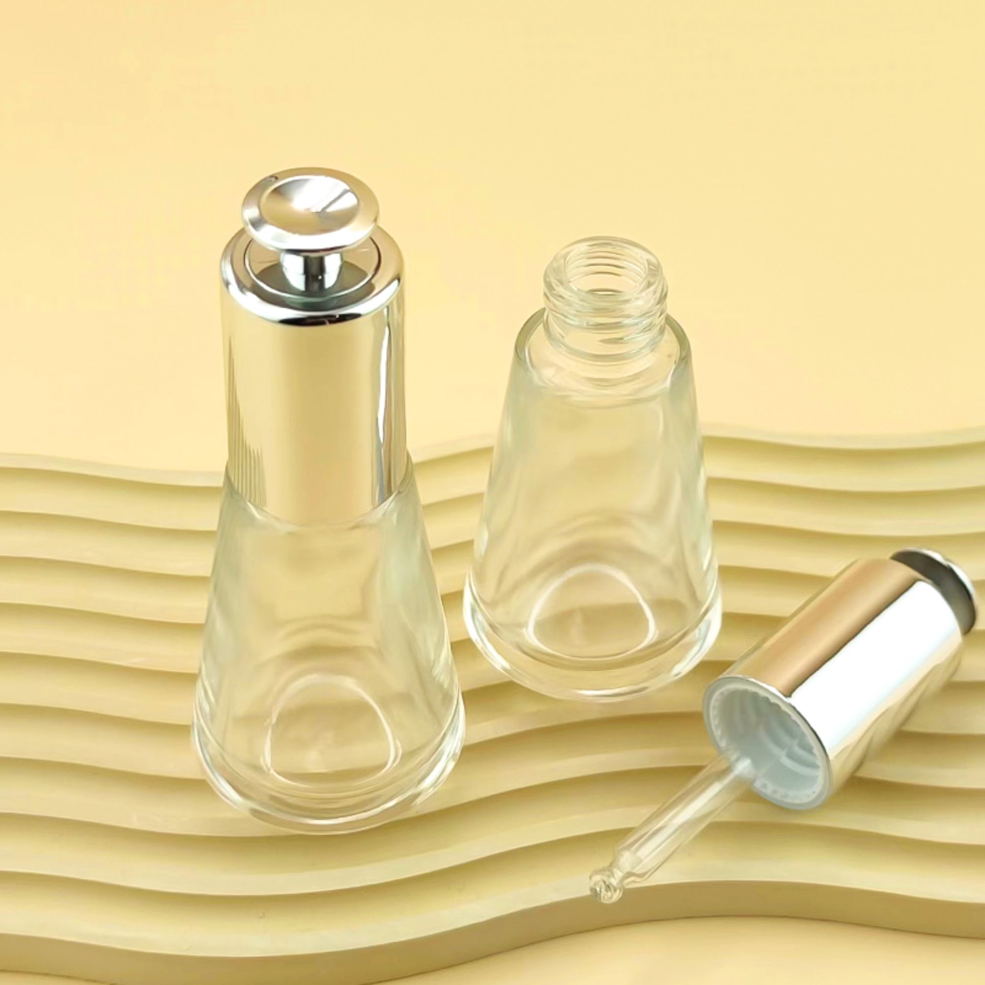 Transparent press pump essence liquid dropper bottle HY-1817