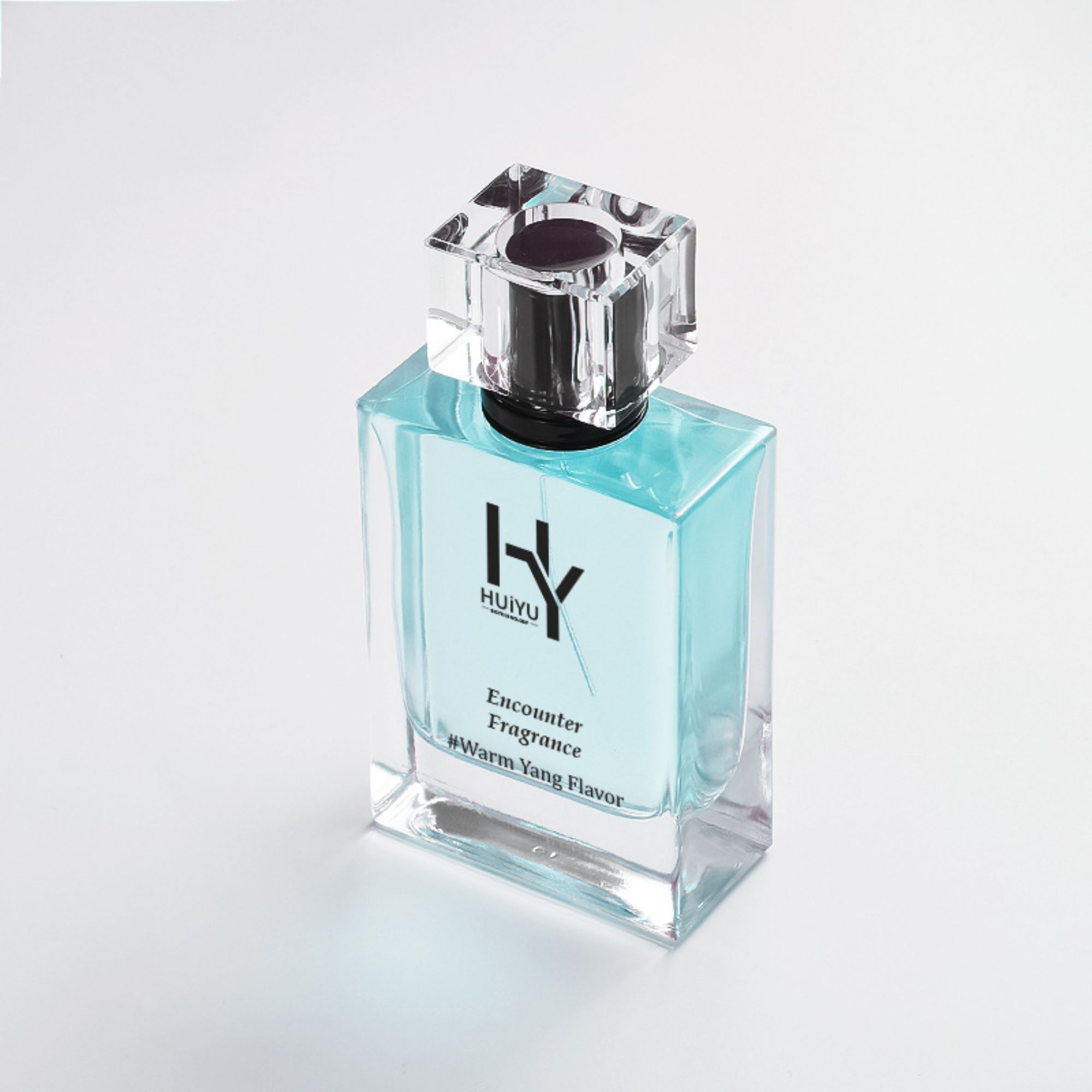 Popular mini perfume bottles blue square empty perfume bottle package HY-206