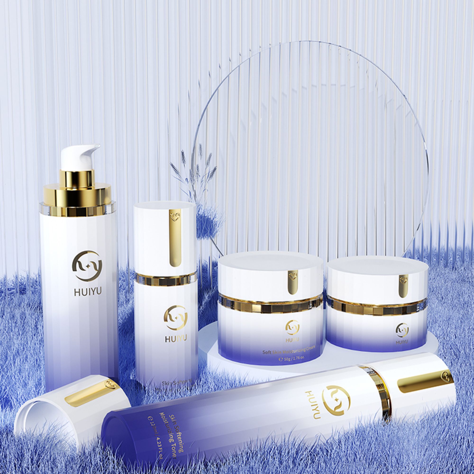 Višebojna ambalža za skin-care prazna bijela bura za serum HY-2364