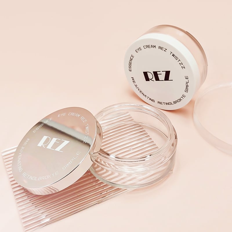 New Design flat Glass Cosmetic Jar With Electroplated silver gold lid HY-1871