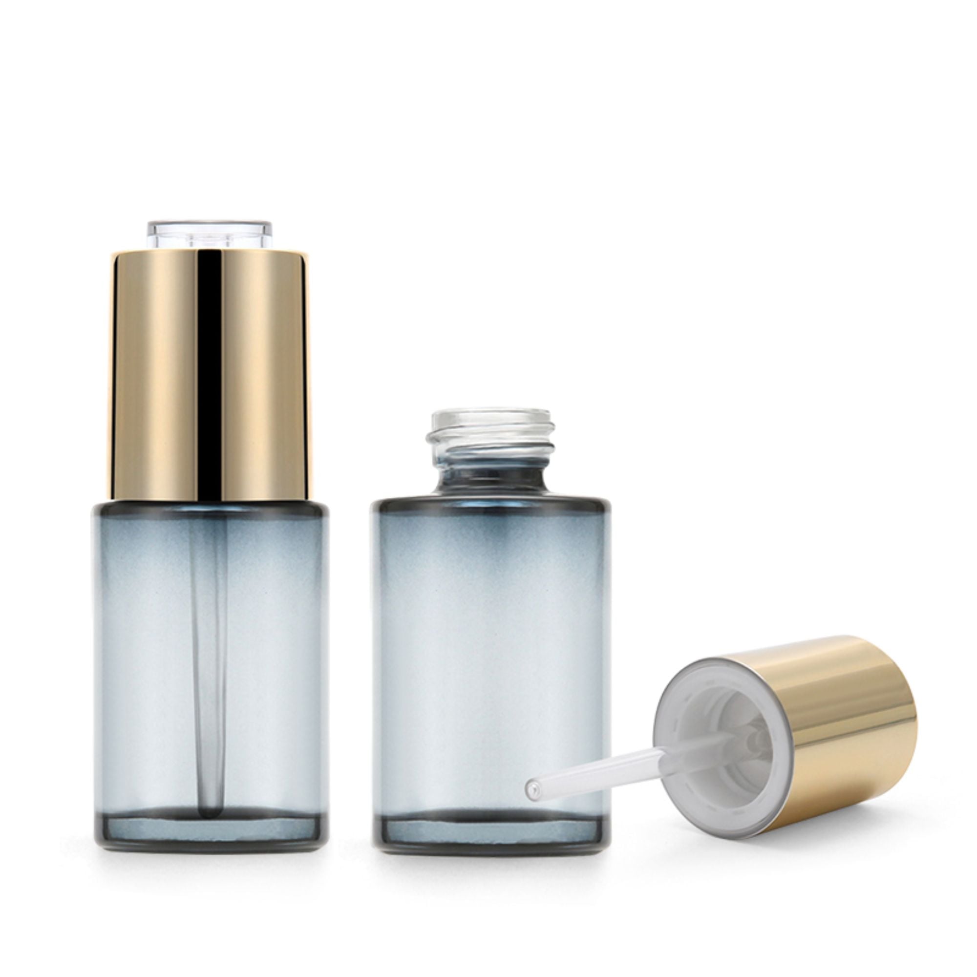 Gold silver color cap glass Cosmetic serum bottle HY-139