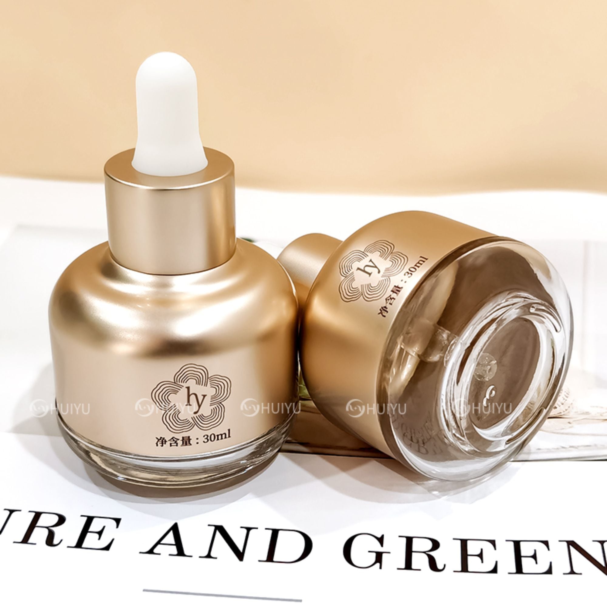 High end electrochemical aluminum dropper essential oil bottle HY-1810