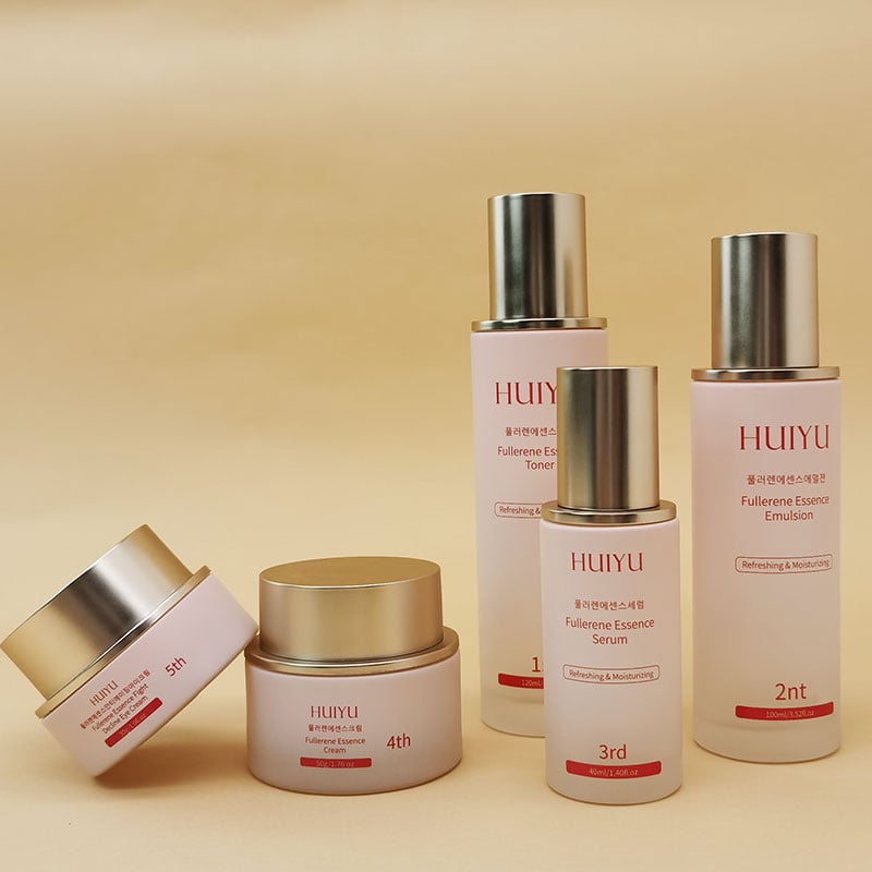 Pink Empty Frosted Skincare Glass Jar Cosmetic Packaging HY-2397