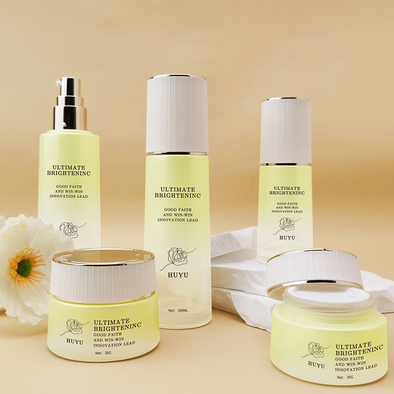 lotion pump glass bottle skincare packaging set HY-2398