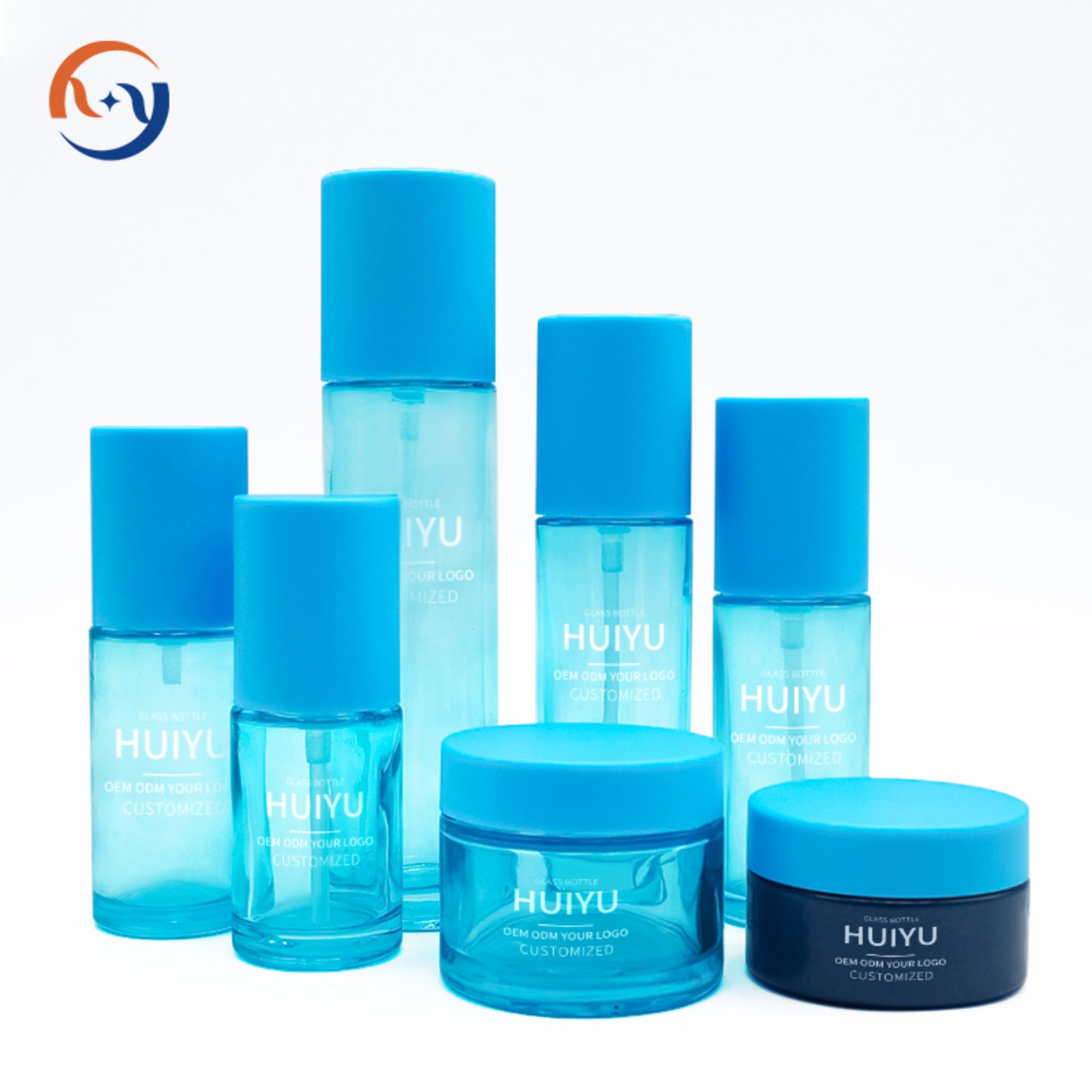 In stock straight simple glass bottle set HY-2383