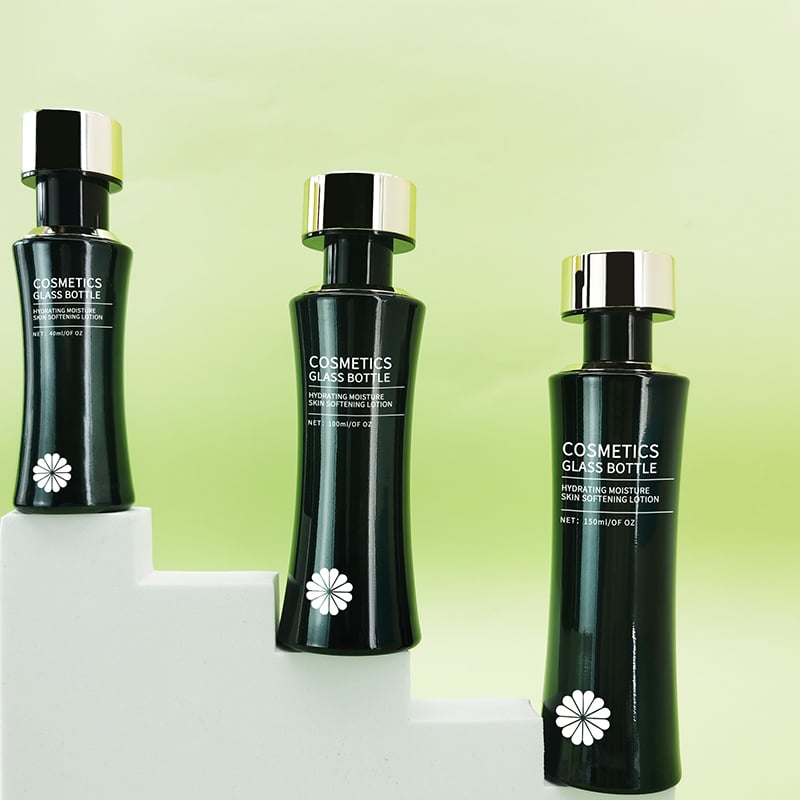 Full cover pressing lotion glass bottle with unique shape thorns on the bottle body HY-2406